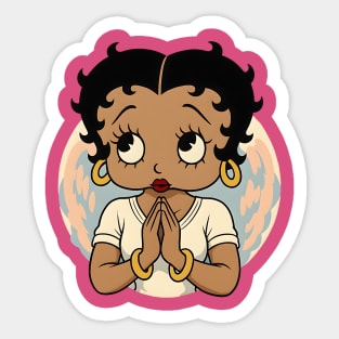 African American Betty Boop Praying Sticker